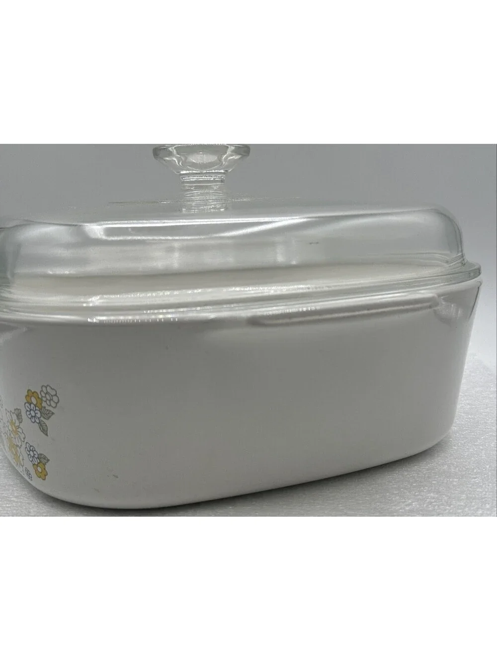 Vintage Corningware 4 qt Floral Bouquet A-84-B Casserole Dish With Clear Lid